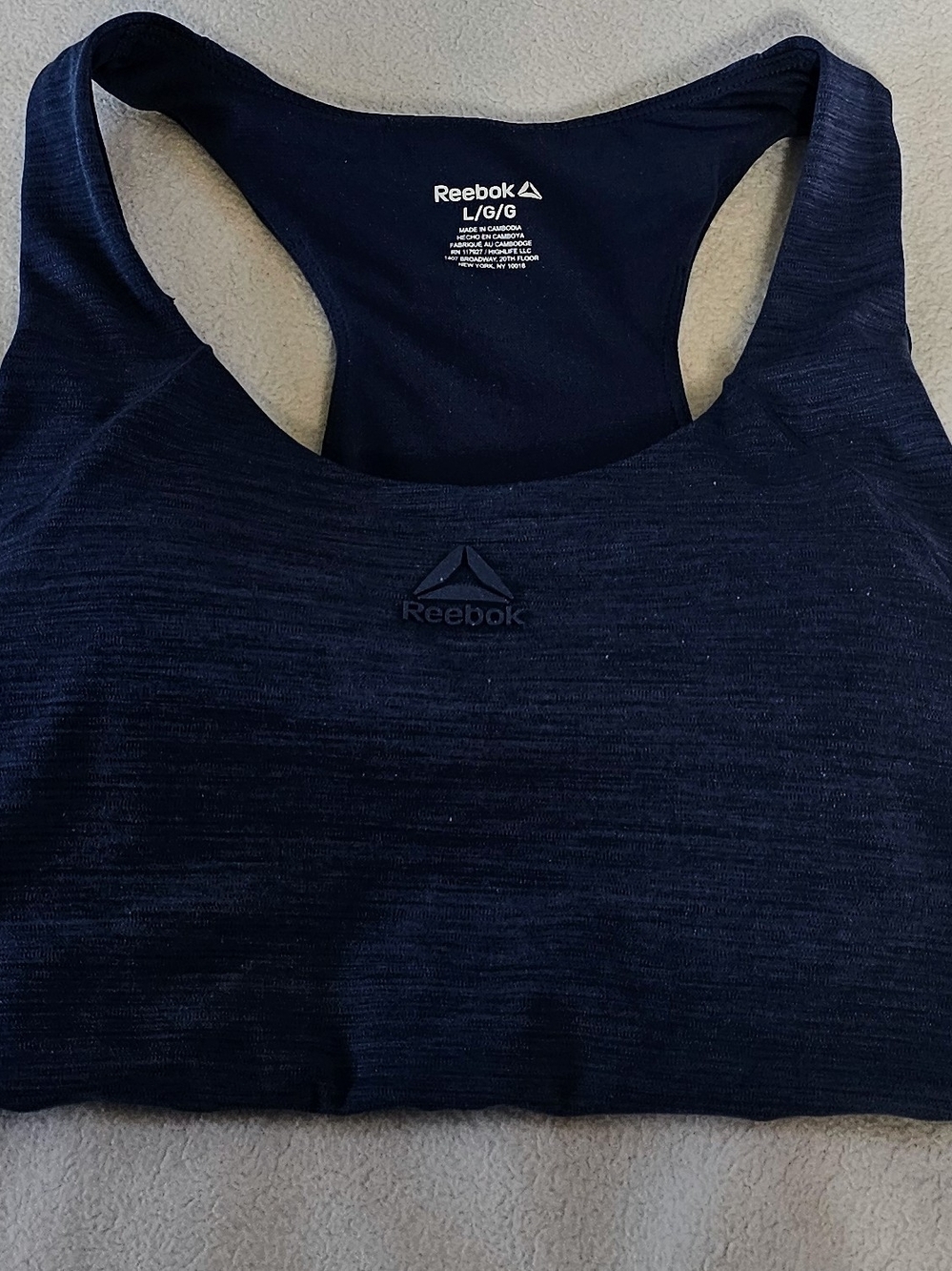 Reebok Women's Navy Racerback Sports Bra